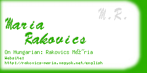 maria rakovics business card